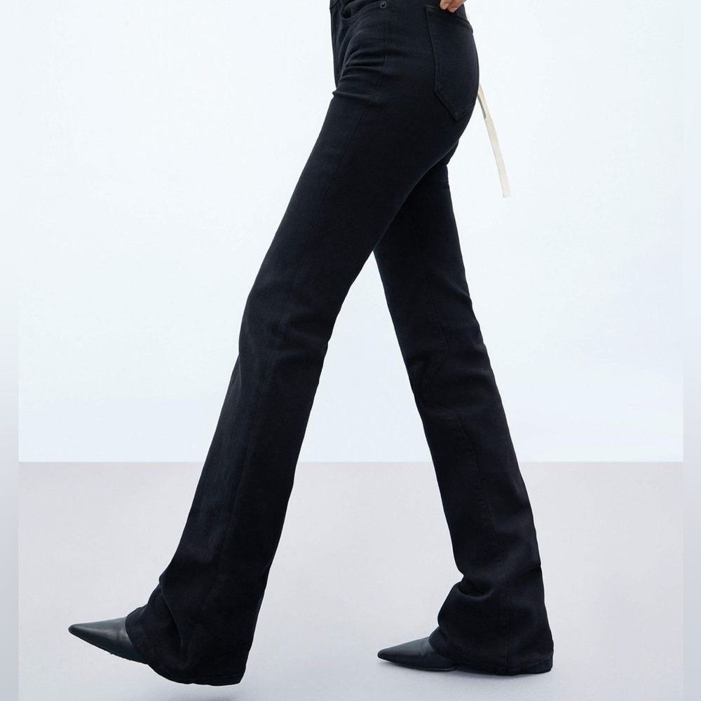 MOTHER Black Elastic Waist Pull On Flare Jeans